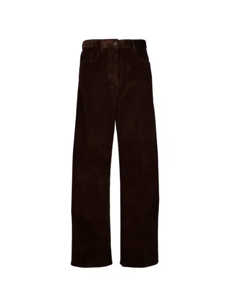 Pantaloni Miu Miu de catifea cord maro