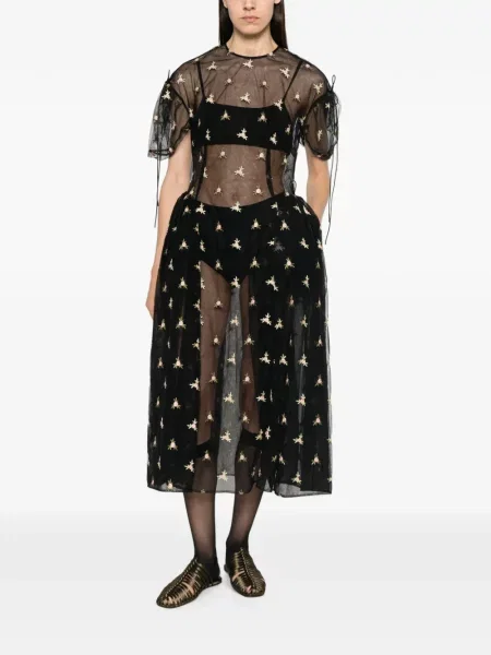 Rochie Simone Rocha cu model floral negru