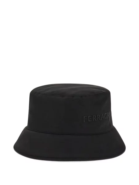 Pălărie Ferragamo cu broderie negru
