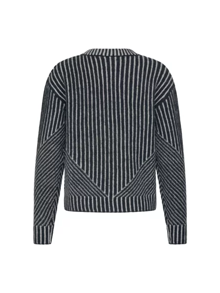 Sweter Ichi w paski niebieski