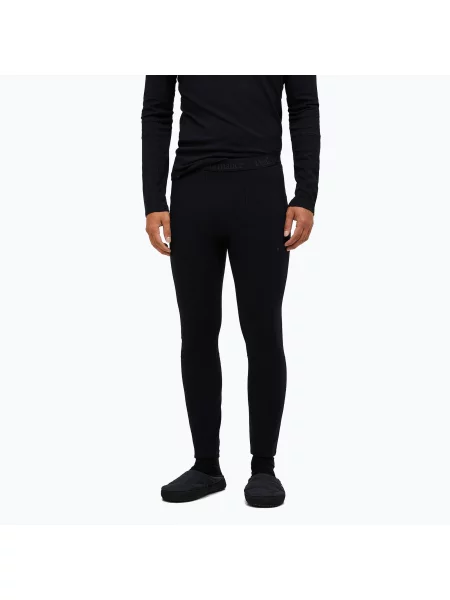 Pantaloni termici pentru bărbați Peak Performance Magic Johns Long Wool-Blend Baselayer black/black negru