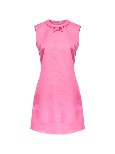 Mała sukienka mini Mm6 Maison Margiela z kokardką garniturowa różowa