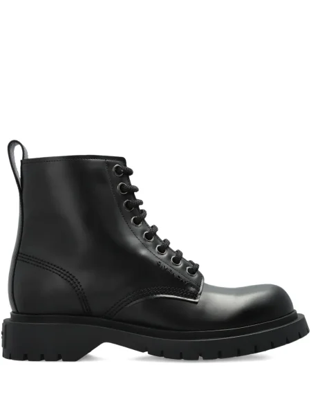 Botine Givenchy cu șireturi din piele biker negru