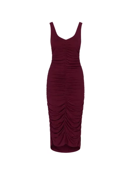 Rochie midi Liz Skorsis cu volane roșu