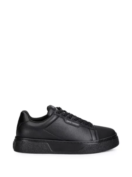 Sneakerși Armani Exchange cu șireturi cu imagine din dantelă negru
