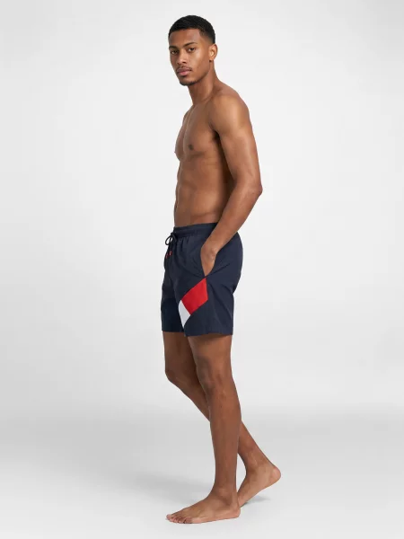 Tommy Hilfiger Plavecké šortky Sf Medium Drawstring Tmavomodrá modré
