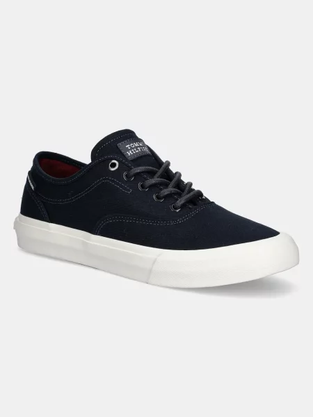 Ниски кецове Tommy Hilfiger TH HI VULC LOW OXFORD TWILL тъмносиньо