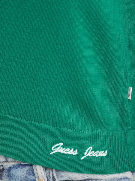 Шерстяной легкий кардиган Guess Jeans зеленый