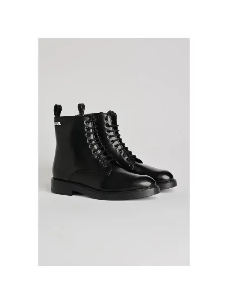 Buty do kostki Karl Lagerfeld skórzane czarne