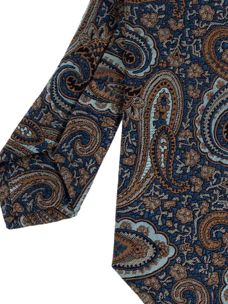 Cravată Etro cu model paisley albastru