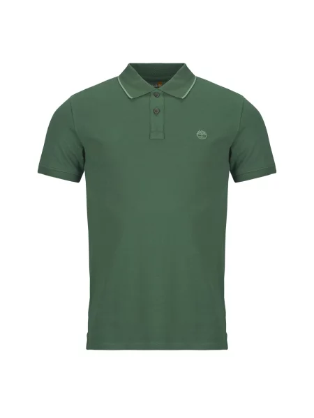 Polo majica Timberland s potiskom s kratkimi rokavi zelena