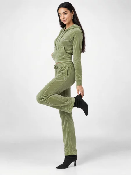 Velúr futó nadrág Juicy Couture zöld