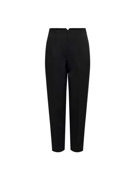 Spodnie materiałowe o kroju regular fit z dodatkiem Only czarne