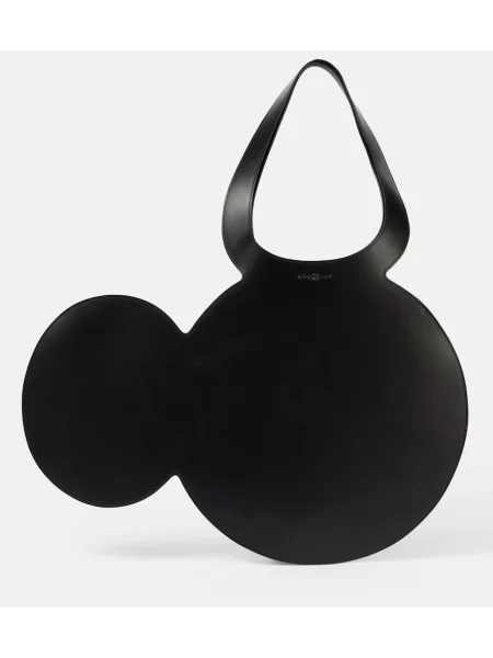 Geanta de piele Coperni din piele cu motiv cu inimi negru