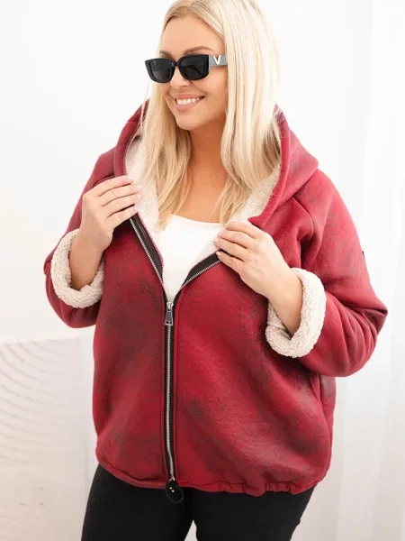 Geacă Kesi Włoski din fleece cu glugă negru