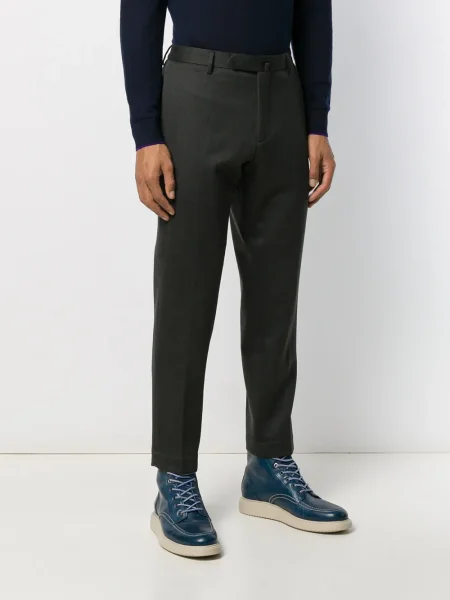 Pantaloni Dell'oglio de lână conici verde