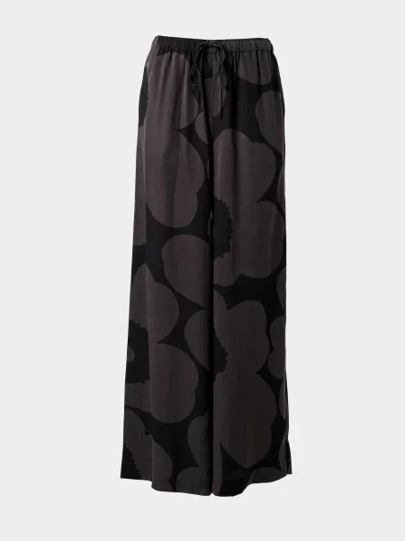 Marimekko Pantaloni KAAKKOIS gri închis negru