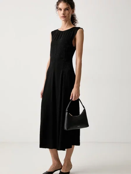 Max&Co. rochie din vâscoză VIRGOLA negru