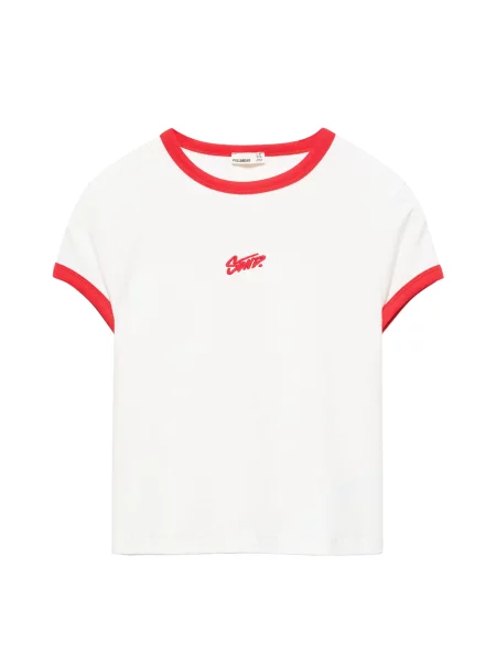 Pull&Bear Tricou STWD roșu alb