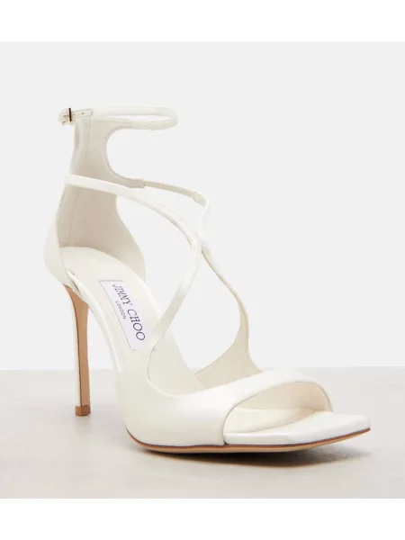 Sandale Jimmy Choo din satin alb