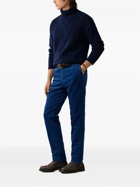 Pantaloni Hackett London de catifea cord albastru