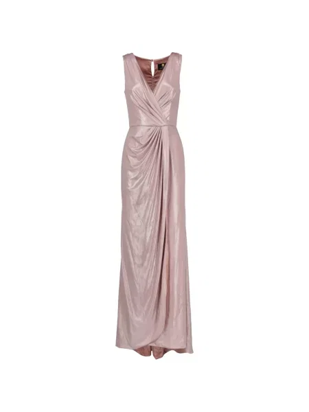 Rochie maxi Marco Gabrielli Atelier cu decolteu în V drapată roz