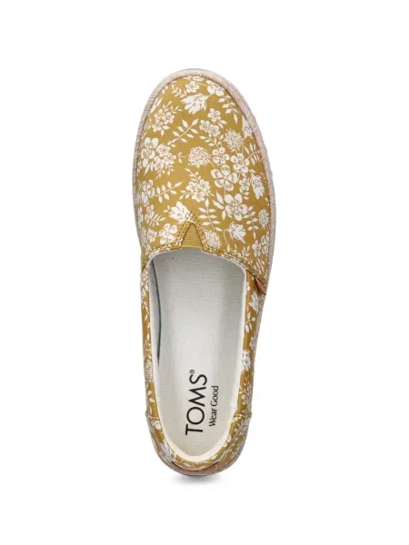 Espadrile Toms cu model floral cu platformă cu imagine galben