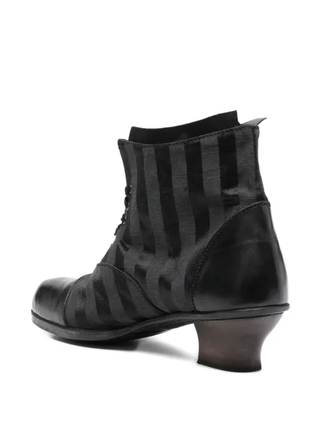 Botine Munoz Vrandecic cu șireturi cu dungi din dantelă negru
