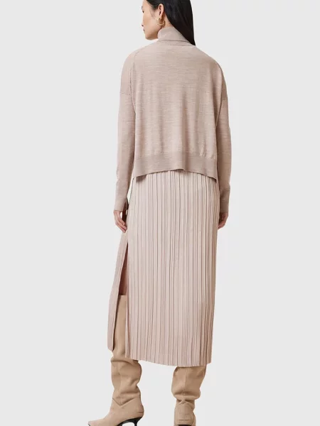 Платье миди Allsaints бежевое