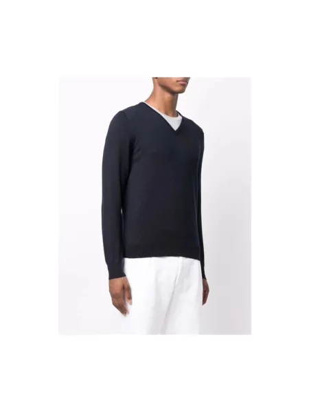 Sweter La Fileria wełniany niebieski