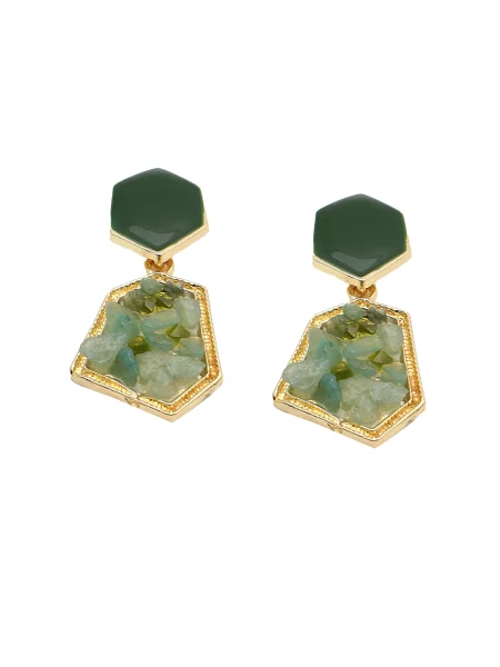 SOHI Uhani Yasmine zlata svetlo zelena