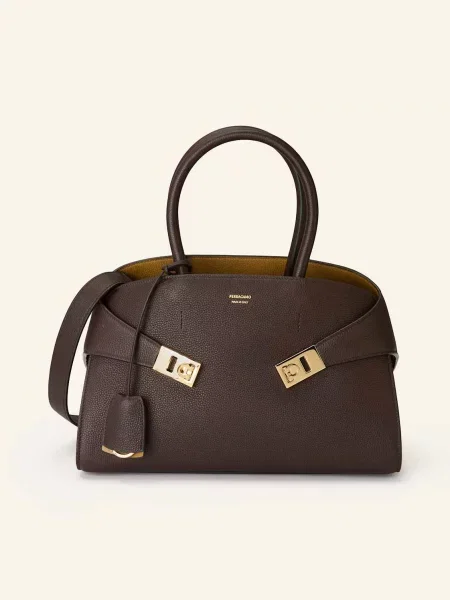 Ferragamo Kabelka Hug tmavě hnědá