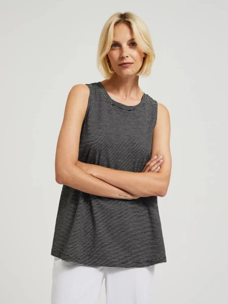 Top Moodo cu dungi negru