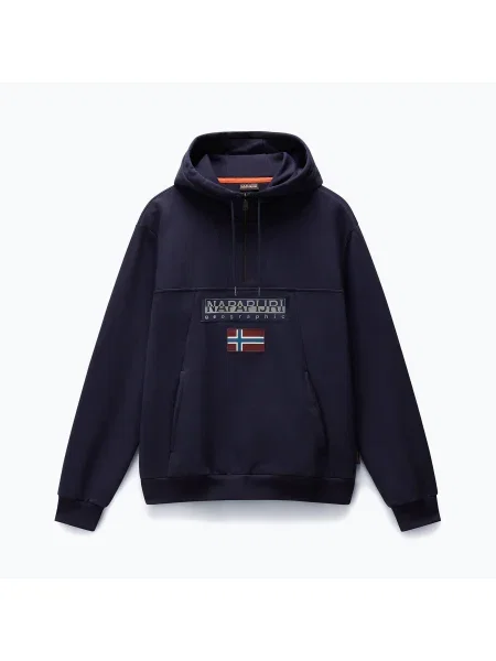 Hanorac pentru bărbați Napapijri Burgee Half Zip Hooded blu marine