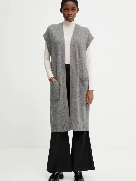 United Colors of Benetton cardigan din amestec de lână gri