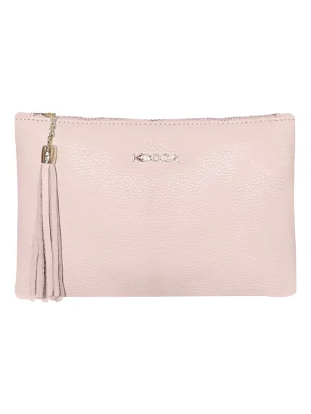 Torebka skórzana Kocca skórzana z odpinanym paskiem różowa