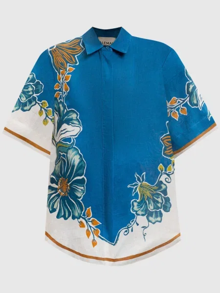 Сорочка Luda з льону Alemais синя