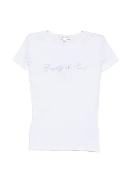 Stras tricou Sporty & Rich alb