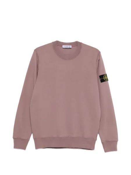 Hanorac crewneck Stone Island cu decolteu rotund cu strasuri roz