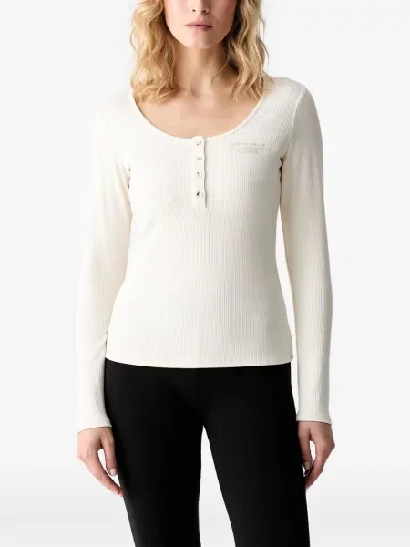 Top Guess tricotate cu guler henley