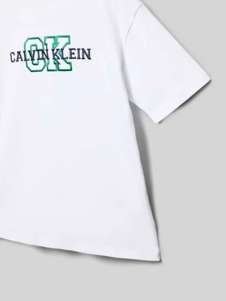 T-shirt o kroju regular fit z czystej bawełny Calvin Klein Jeans biała