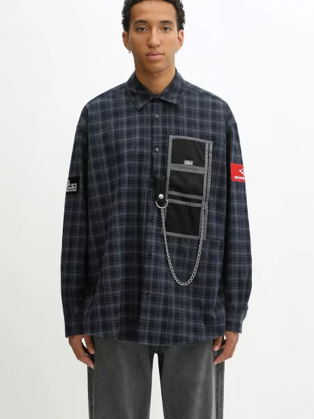 Košulja Martine Rose Wallet tamno relaxed s klasičnim ovratnikom plava