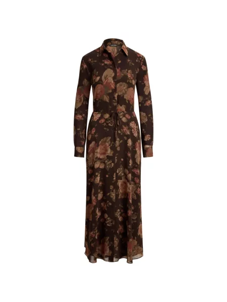 Rochie midi Lauren Ralph Lauren cu model floral cu imagine maro