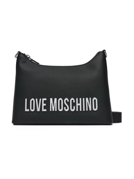 Torebka hobo Love Moschino z autografem czarna