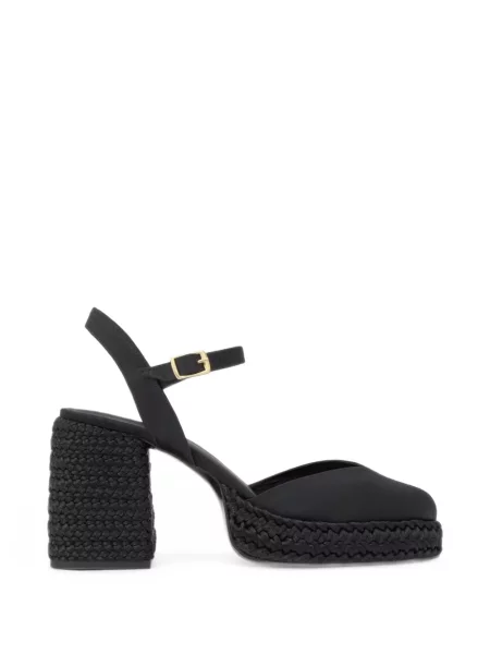 Pantofi cu toc Castaner din satin cu platformă negru