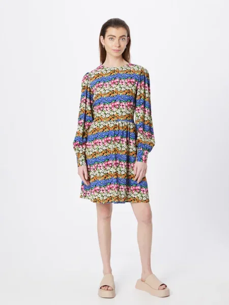 Warehouse Rochie Flippy albastru regal / roz / negru alb