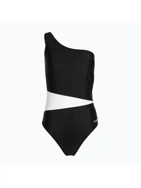 Дамски бански от една част Zoggs Lattice One Shoulder blue / white бяло