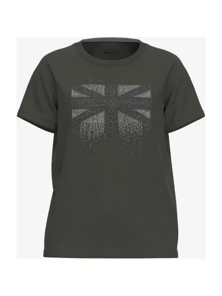 Ciemnozielony t-shirt z krótkim rękawem Pepe Jeans Allie XS zielona
