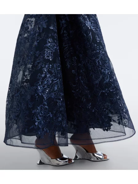 Krajkové šaty Elie Saab modré