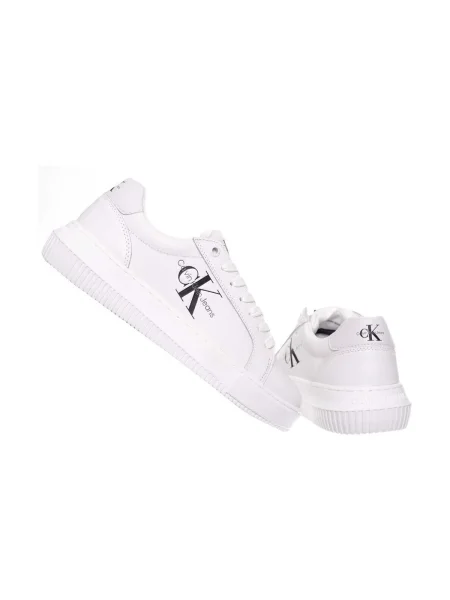 Sportcipő Calvin Klein Jeans Chunky Cupsole Laceup Mon Lth Wn White YBR fehér